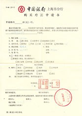 电汇-购买外汇申请书